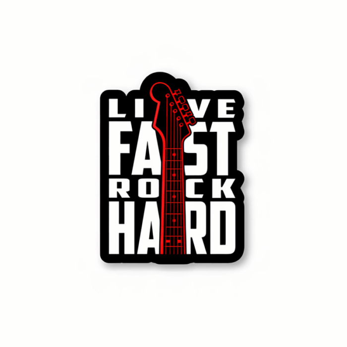 Live fast rock hard Sticker