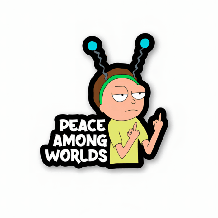 Peace among worlds – Rick And Morty Official Sticker