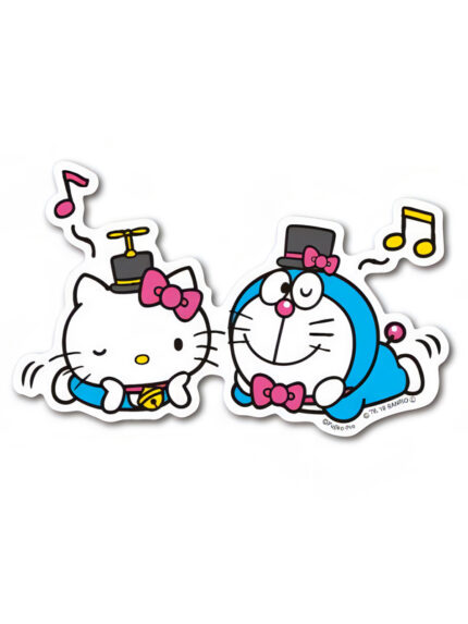 Music Lover – Doraemon & Hello Kitty Official Sticker