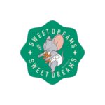 Character Sticker Tom And Jerry Stuffed Animal And Sleeping Together