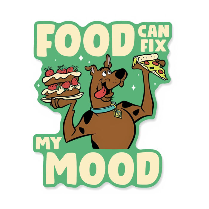 Food Can Fix My Mood Scooby Doo Sticker