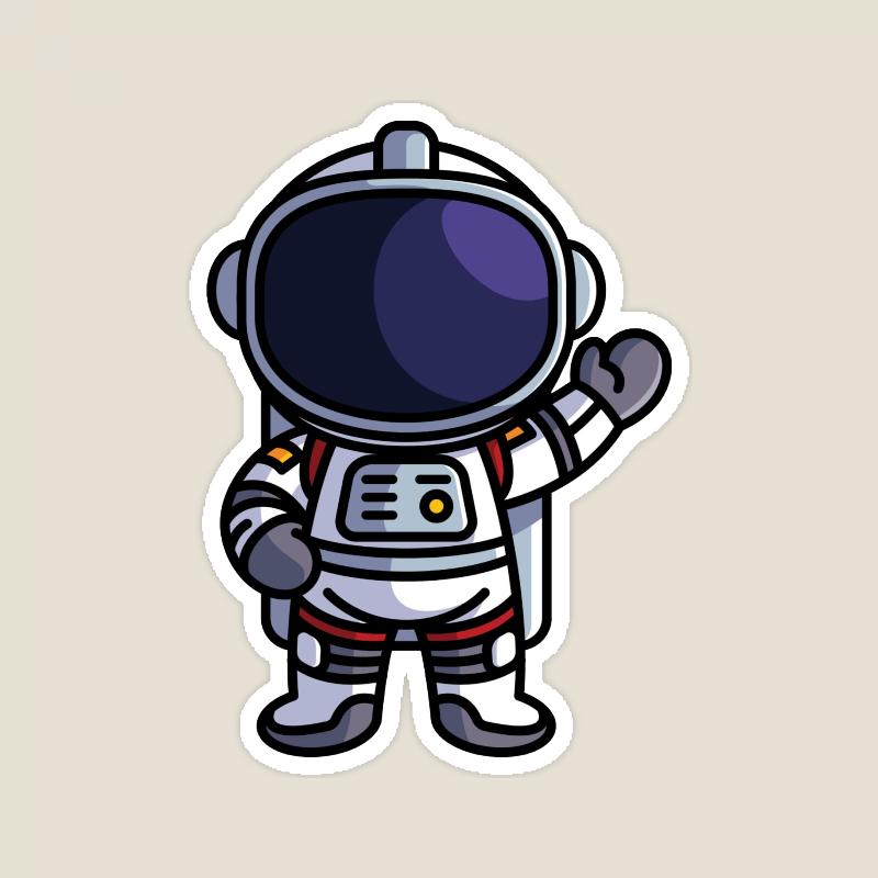 Astronaut Lost Universe Cosmic Adventure Sticker