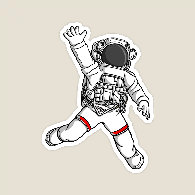 Astronaut Space Explorer Cosmic Journey Sticker