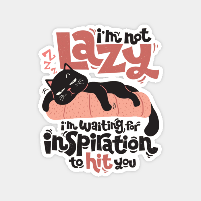 Black Cat Wisdom Waiting for Inspiration Sticker