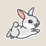 Charming Rabbit Snuggle Furry Friend Sticker