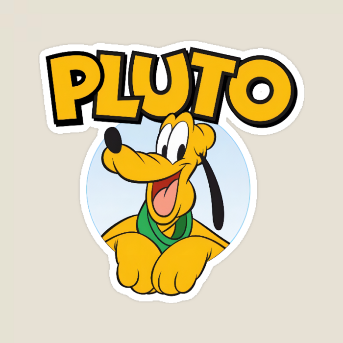 Cheerful Pluto the Pup Sticker