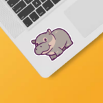 Chill River Hippo Cute Animal Sticker