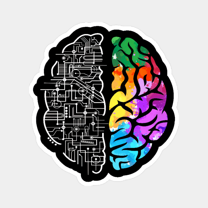 Colorful Brain of Science and Engineering Sticker