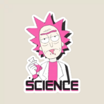 Cosmic Chemistry Chaos – Rick’s Lab Experiment Sticker