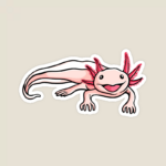 Cute Axolotl Water Dragon Smiling Amphibian Sticker