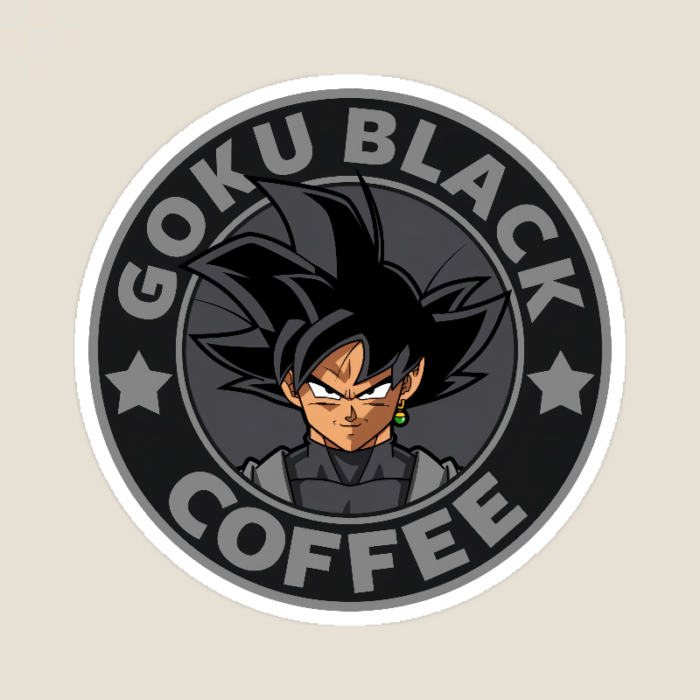 Dark Roast Energy Goku Black Dragon Ball Coffee Sticker