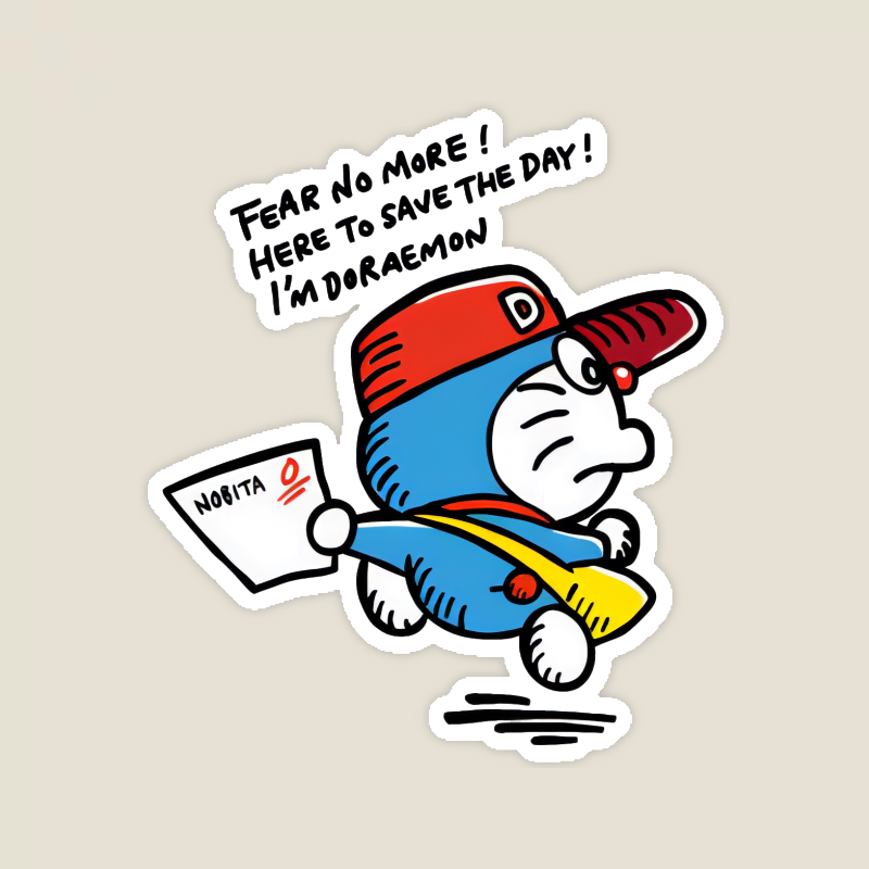 Doraemon Brings Nobita’s Test Results Sticker