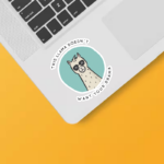 Drama Free Zone Llama Style Sticker