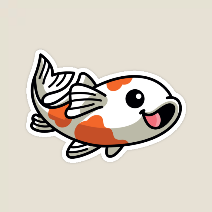 Elegant Koi Fish Good Luck Sticker