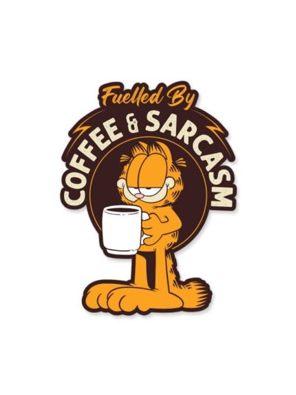 Fuelled By Coffee & Sarcasm – Garfield Official Sticker