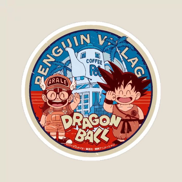 Goku & Arale Dragon Ball Meets Penguin Village Sticker