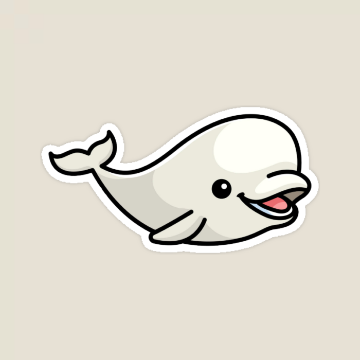 Happy Beluga Sea Creature Arctic Animal Sticker