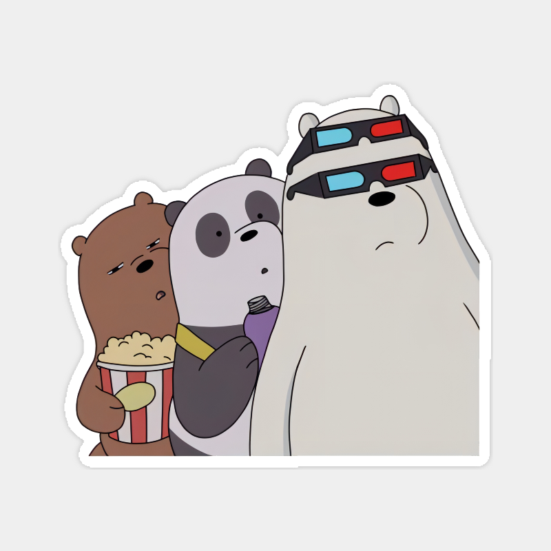Hiding but Watching We Bare Bears Style Sticker