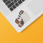 Hiding but Watching We Bare Bears Style Sticker