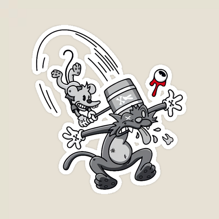 Hilarious Knockout Cat Meme Sticker