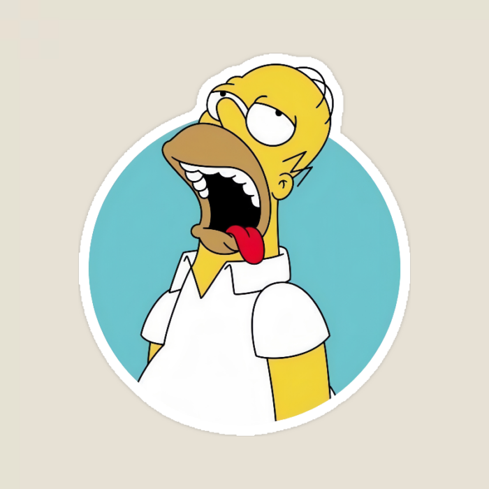 Homer Simpson Classic Cartoon Sticker