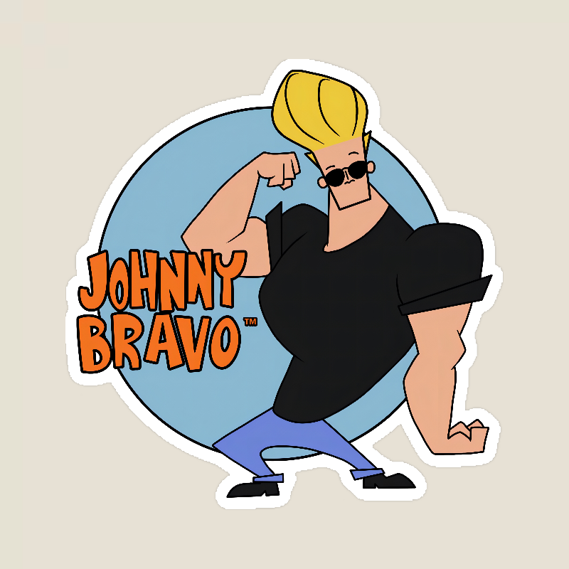 Johnny Bravo Cool Dude Cartoon Sticker