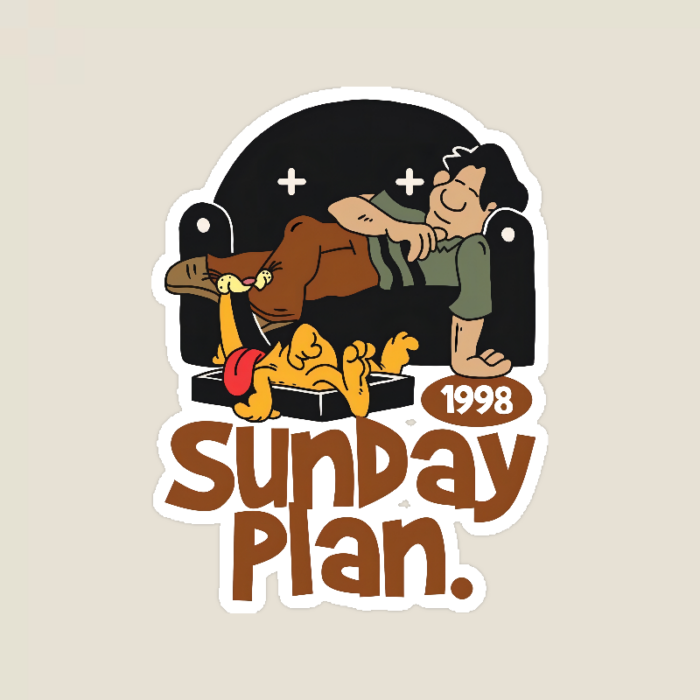 Lazy Sunday Mode Garfield’s Ultimate Plan Sticker