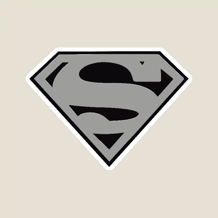 Man of Steel Silver Superman Emblem Sticker