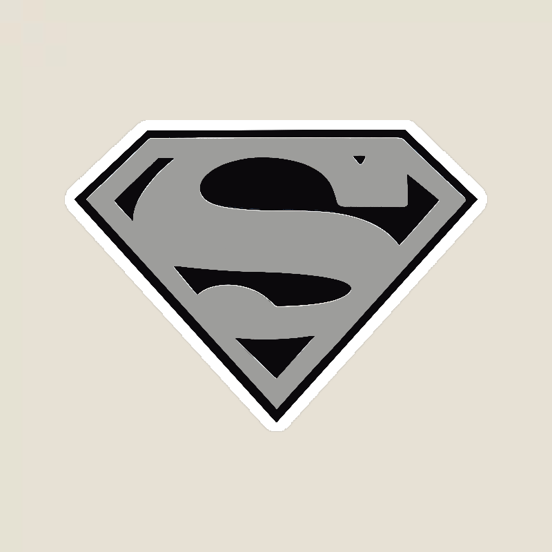 Man of Steel Silver Superman Emblem Sticker