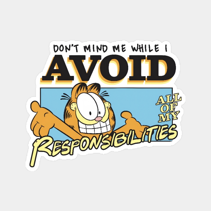 Master of Avoiding Responsibilities Garfield Sticker