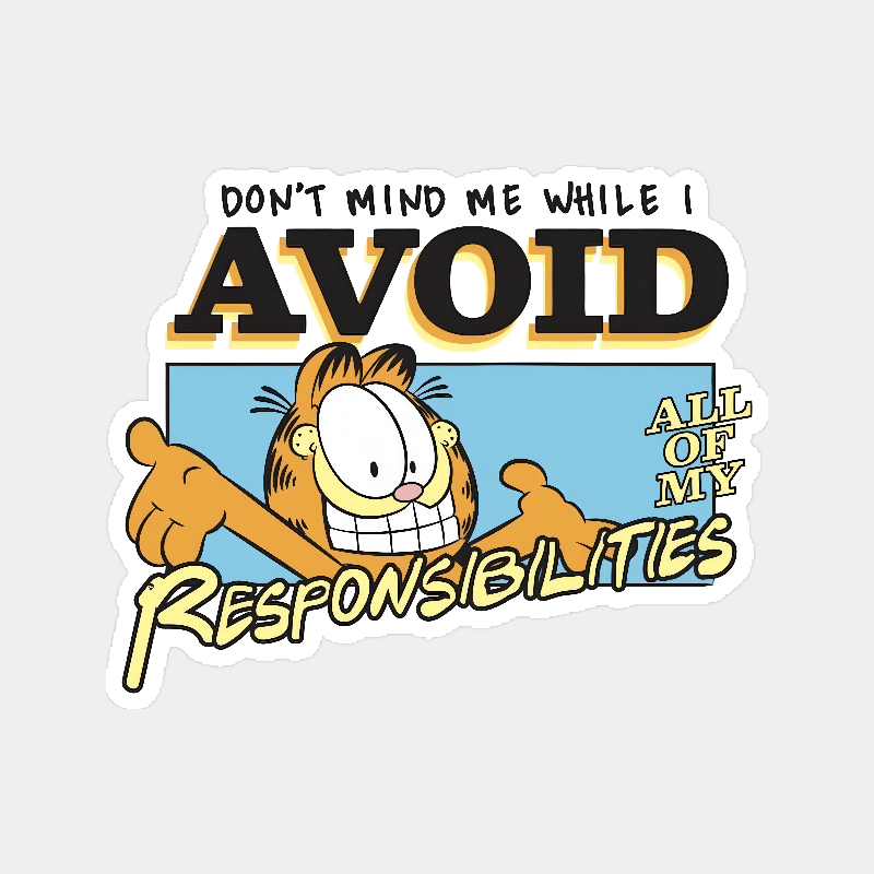 Master of Avoiding Responsibilities Garfield Sticker