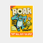 Mike and Sully Roar Retro Monsters University Poster Sticker