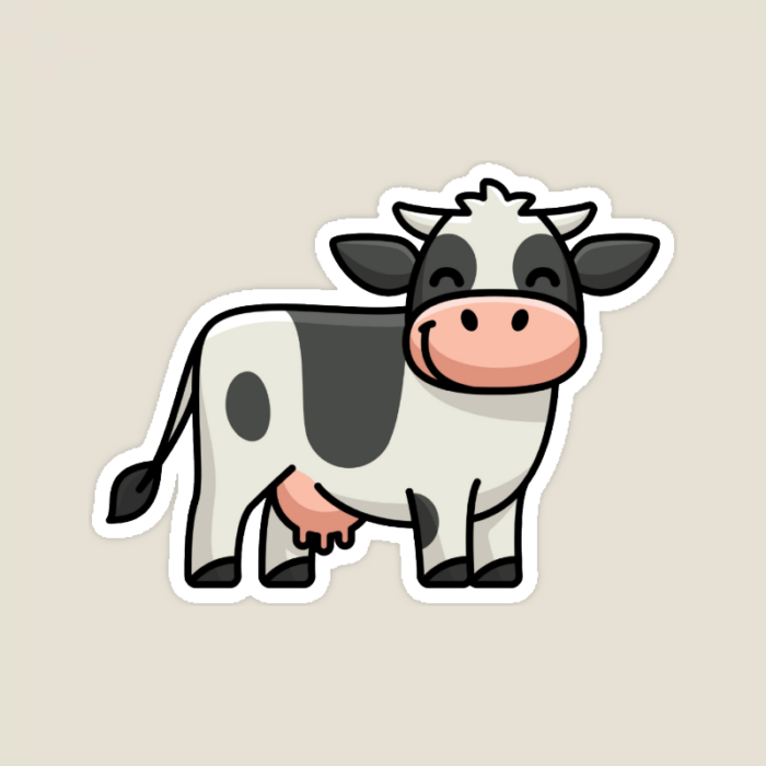 Moo Vibes Farm Life Cow Sticker