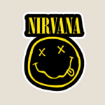 Nirvana Yellow Smiley Face – Iconic Rock Band Sticker