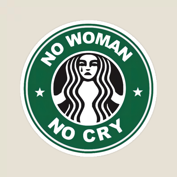 No Woman No Cry Chill Brew Vibes Coffee Sticker