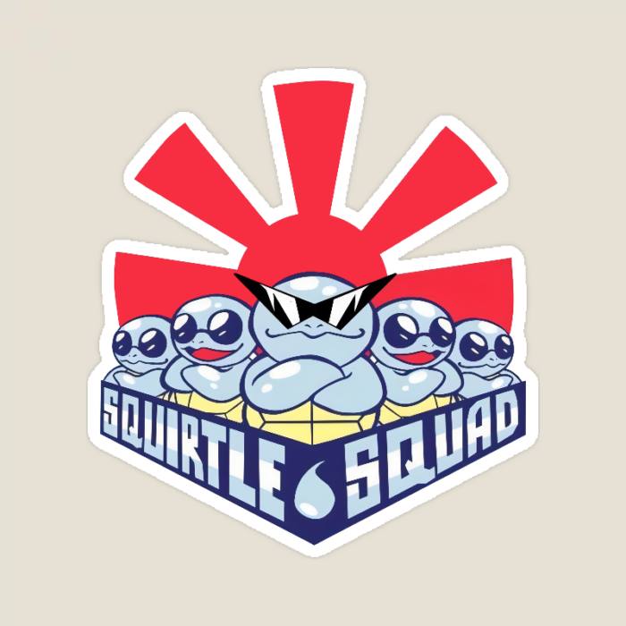 OG Squirtle Squad – Classic Pokémon Rebel Sticker