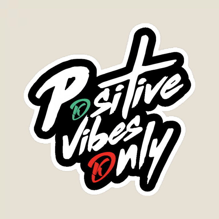 Positive Vibes Only Bold Motivational Typography Sticker