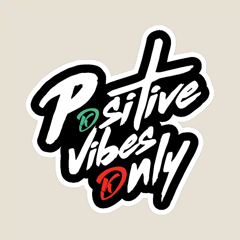 Positive Vibes Only Bold Motivational Typography Sticker