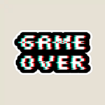 Retro Glitched Game Over Sticker