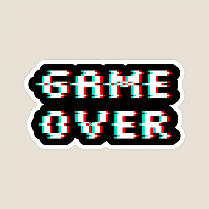 Retro Glitched Game Over Sticker