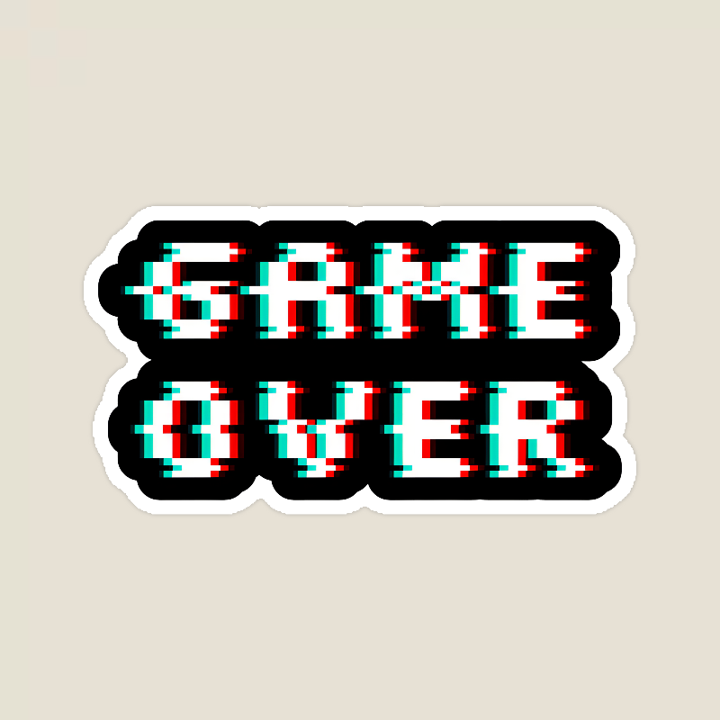 Retro Glitched Game Over Sticker