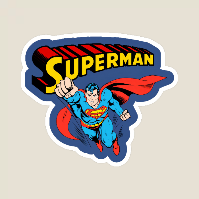 Retro Superman Man of Steel Sticker