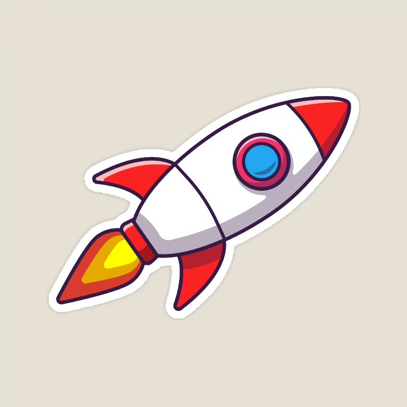 Rocketship Adventure Galactic Dreamer Space Mission Sticker