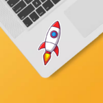Rocketship Adventure Galactic Dreamer Space Mission Sticker