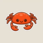 Sassy Crab Coastal Creature Sticker