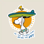 Snoopy Summer Surf Peanuts Beach Sticker