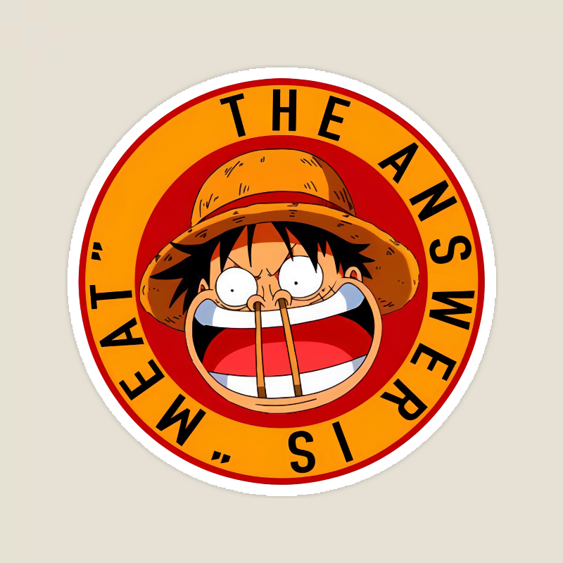 Straw Hat Luffy Meat Sniffer One Piece Sticker