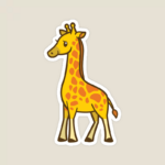 Tall Giraffe Safari Animal Vinyl Sticker