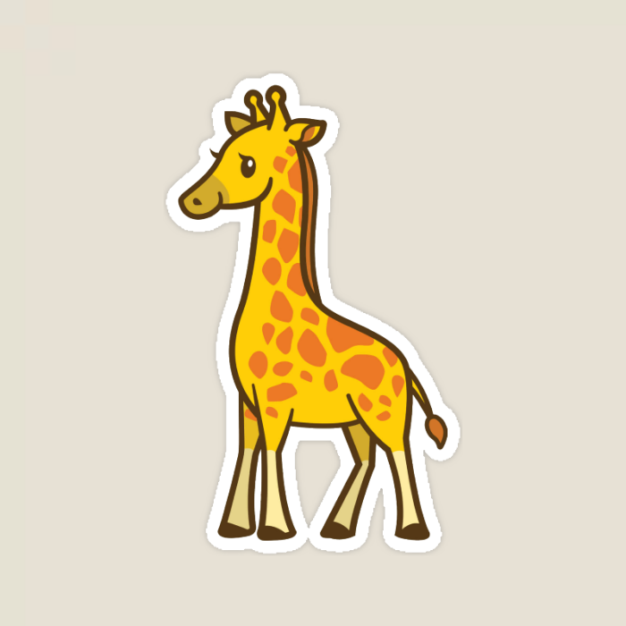 Tall Giraffe Safari Animal Vinyl Sticker