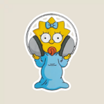 The Silent Star of Springfield Maggie Simpson Sticker